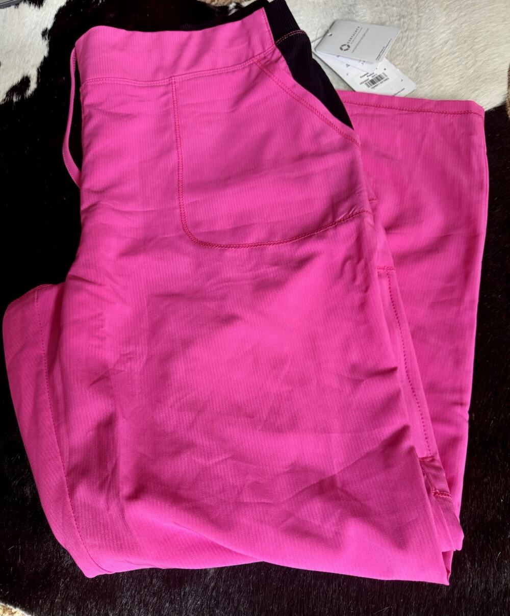 Cherokee Certainty Pink And Black Anti-Microbial Scrub Pants Women Petite Medium